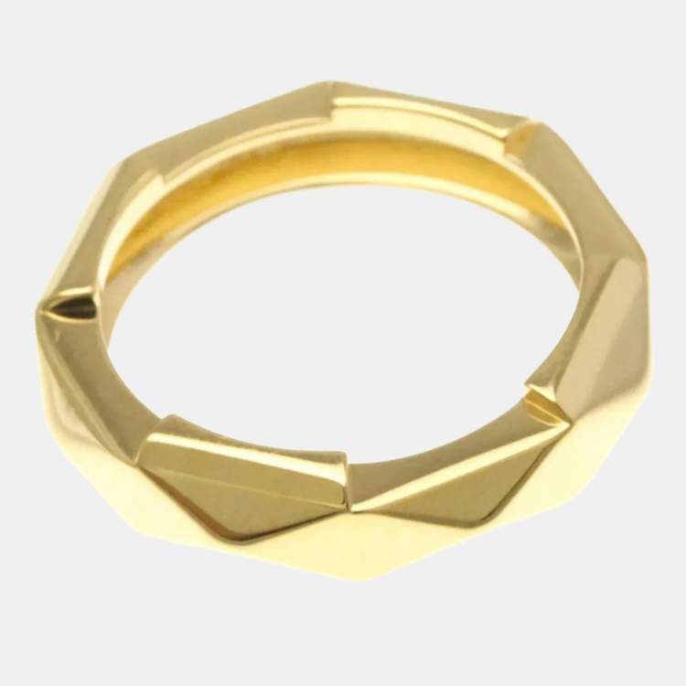 Pre Owned Gucci Link To Love Stud 18K Yellow Gold Fashion Band Ring