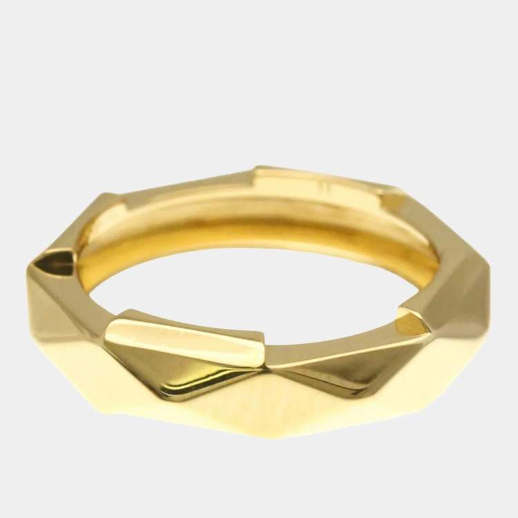 Pre Owned Gucci Link To Love Stud 18K Yellow Gold Fashion Band Ring