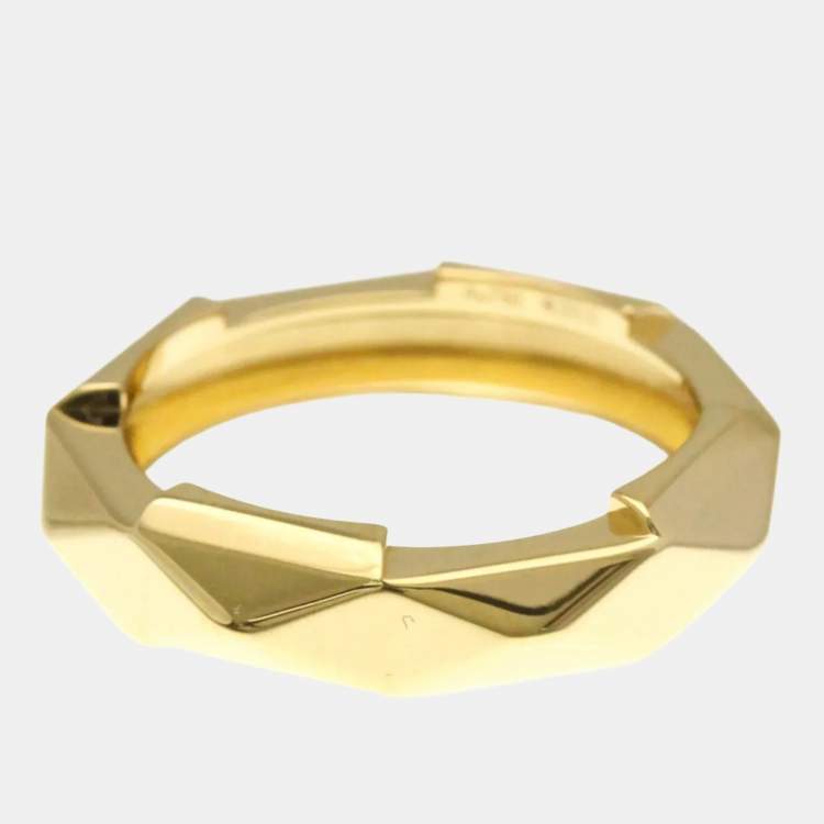 Pre Owned Gucci Link To Love Stud 18K Yellow Gold Fashion Band Ring
