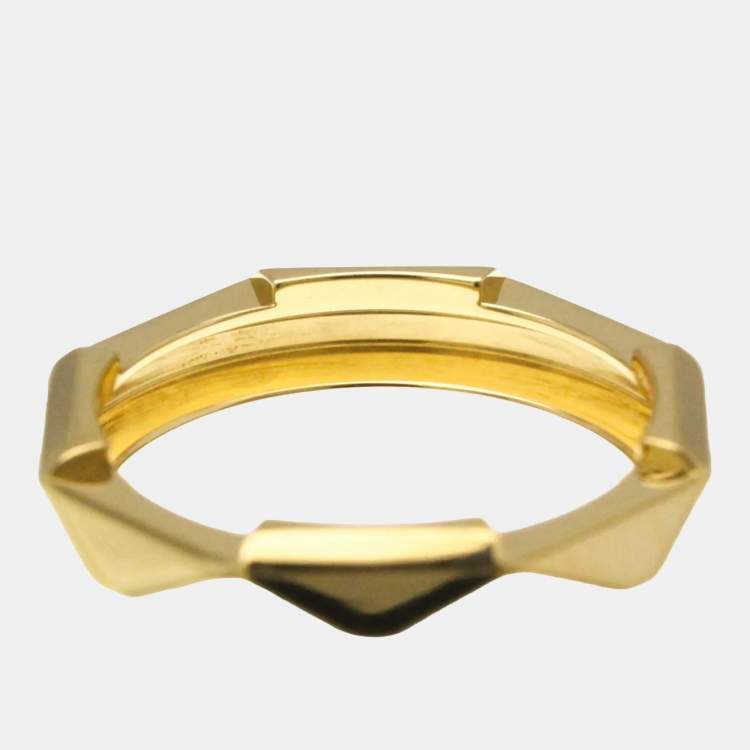 Pre Owned Gucci Link To Love Stud 18K Yellow Gold Fashion Band Ring