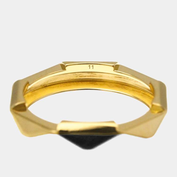 Pre Owned Gucci Link To Love Stud 18K Yellow Gold Fashion Band Ring