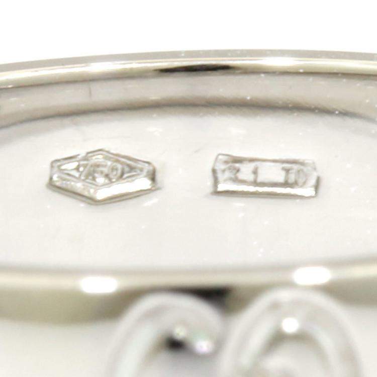 Pre Owned Gucci Icon 18K White Gold Ring Band Size 47