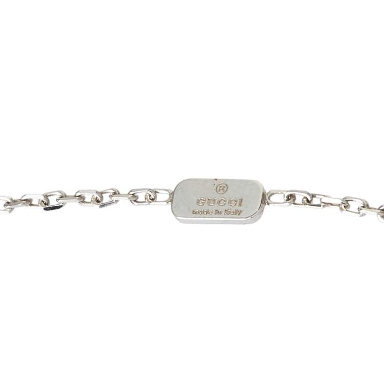 Pre Owned Gucci Icon Stardust Diamond 18K White Gold Pendant Necklace 