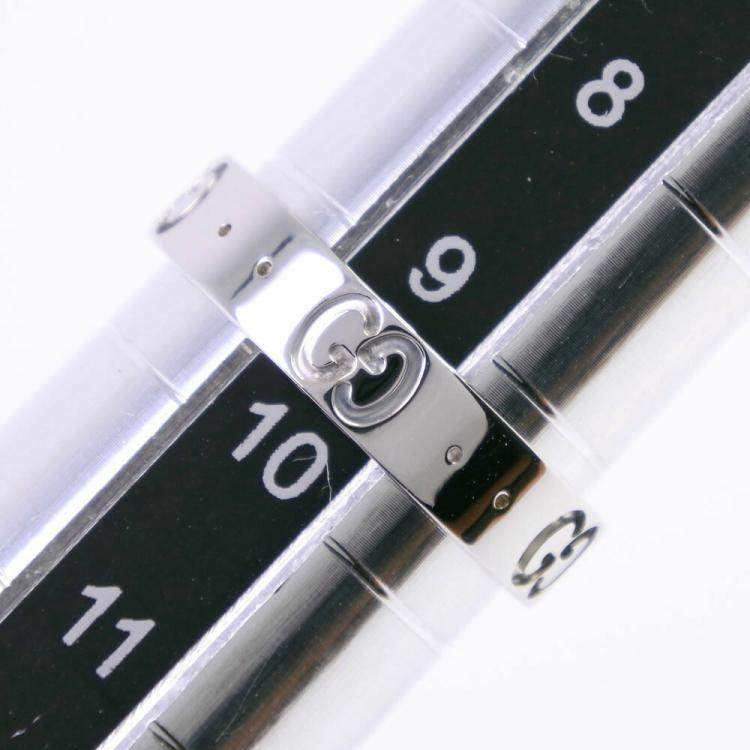 Pre Owned Gucci 18K White Gold Icon Ring Size EU 50.5