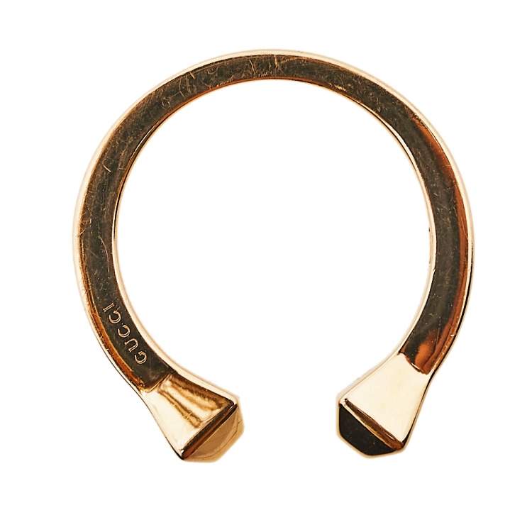 Pre Owned Gucci 18K Yellow Gold Chiodo Ring Size EU 54