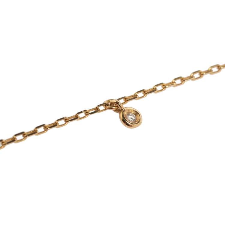 Pre Owned Gucci GG Running Diamond 18k Yellow Gold Station Necklace