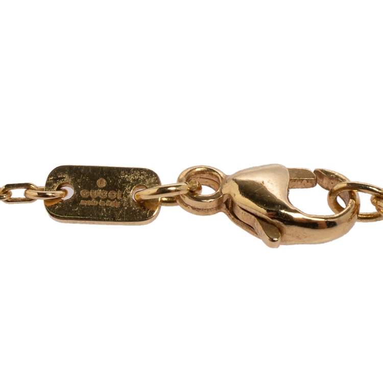 Pre Owned Gucci GG Running Diamond 18k Yellow Gold Station Necklace