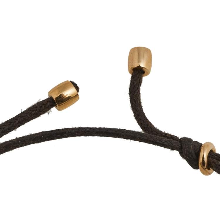 Pre Owned Gucci Icon 18K Yellow Gold Adjustable Cord Bracelet