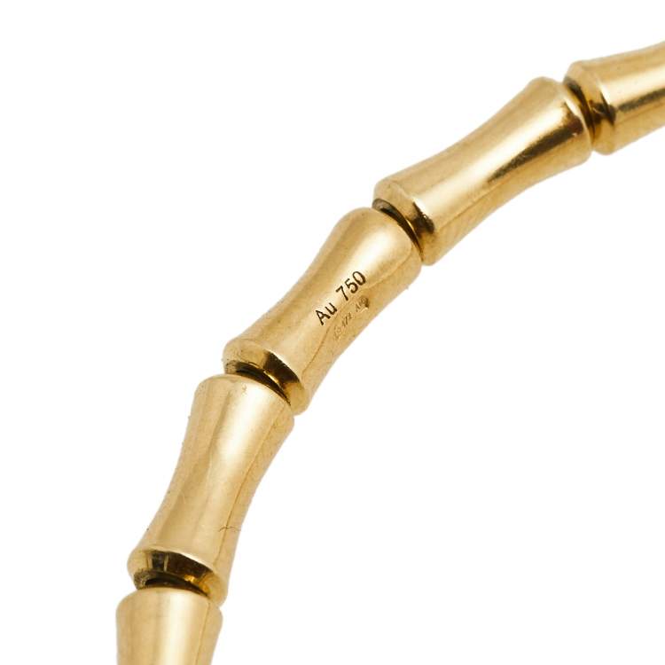 Pre Owned Gucci Bamboo 18K Yellow Gold Strech Bracelet 18