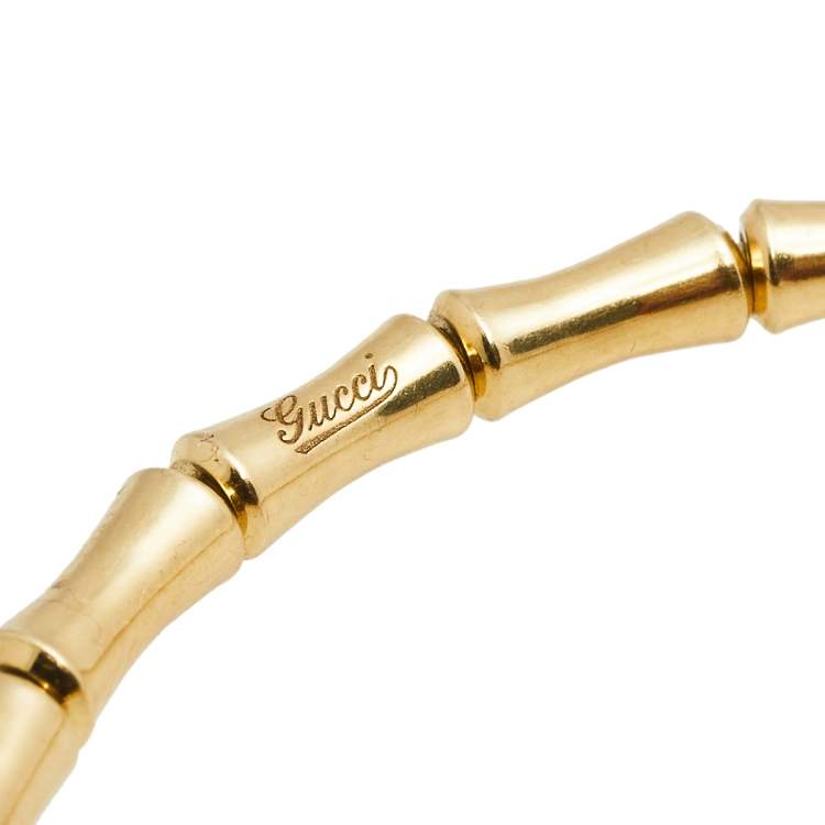 Pre Owned Gucci Bamboo 18K Yellow Gold Strech Bracelet 18