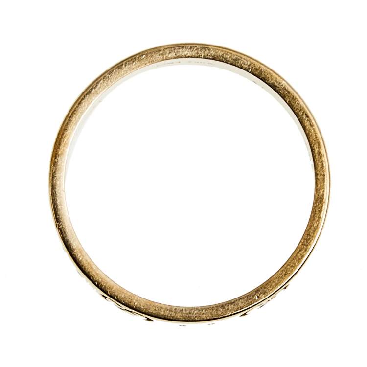Pre Owned Gucci Icon 18k Rose Gold Band Ring Size 52