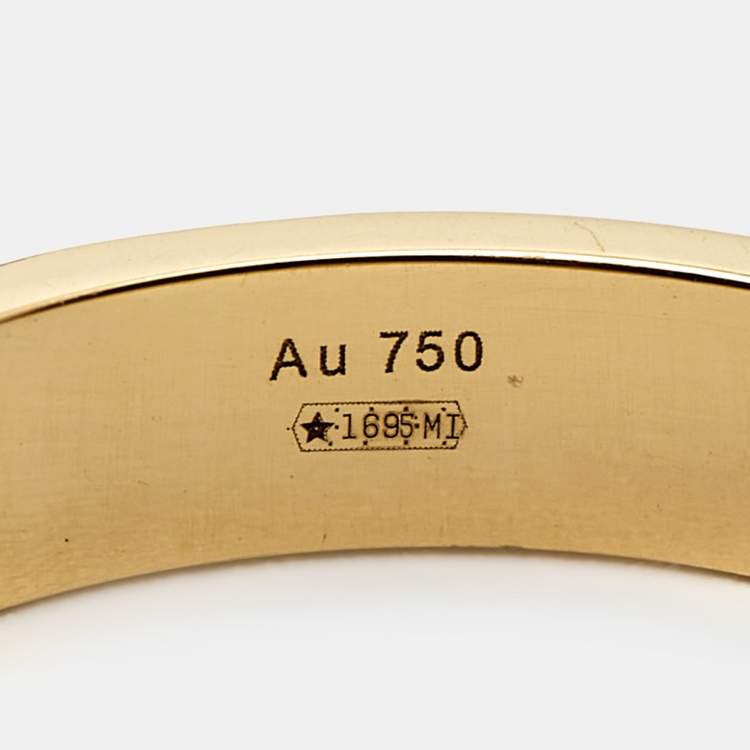 Pre Owned Gucci Icon 18k Yellow Gold Band Ring Size 59
