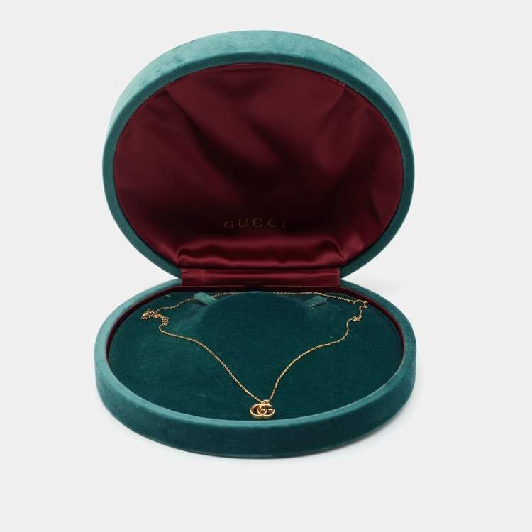 Pre Owned Gucci Double G 18k Yellow Gold Pendant Necklace