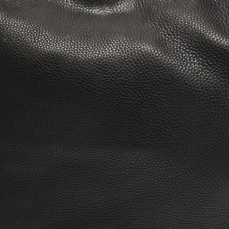 Pre Owned Gucci Black Pebbled Leather Medium Heritage Hobo