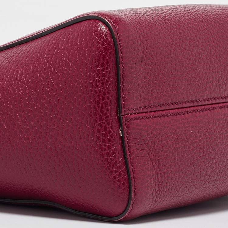 Pre Owned Gucci Red Leather Mini Swing Top Handle Bag