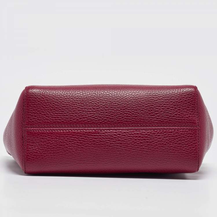 Pre Owned Gucci Red Leather Mini Swing Top Handle Bag