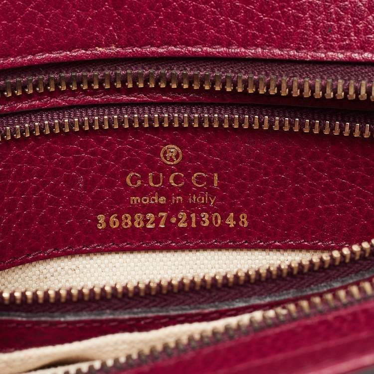 Pre Owned Gucci Red Leather Mini Swing Top Handle Bag