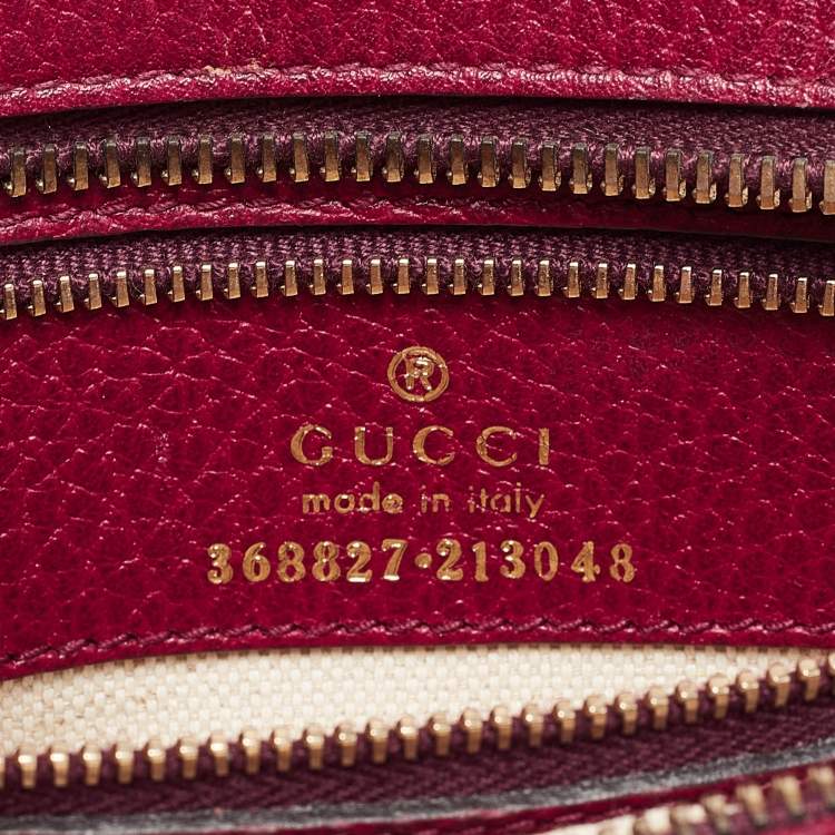 Pre Owned Gucci Red Leather Mini Swing Top Handle Bag