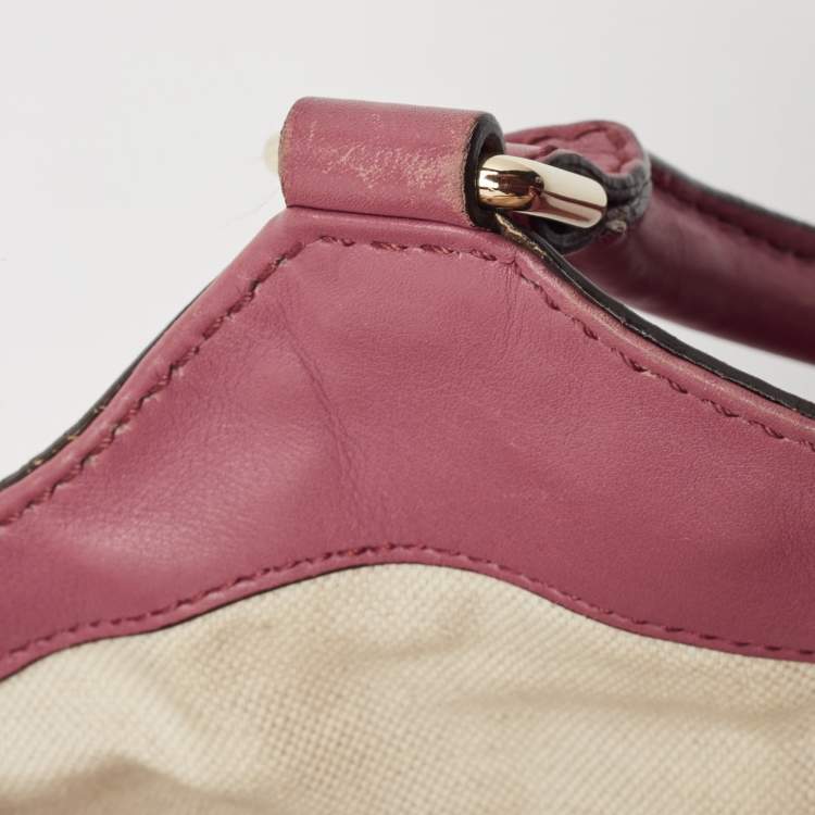 Pre Owned Gucci Dark Pink Guccissima Leather Medium Sukey Tote
