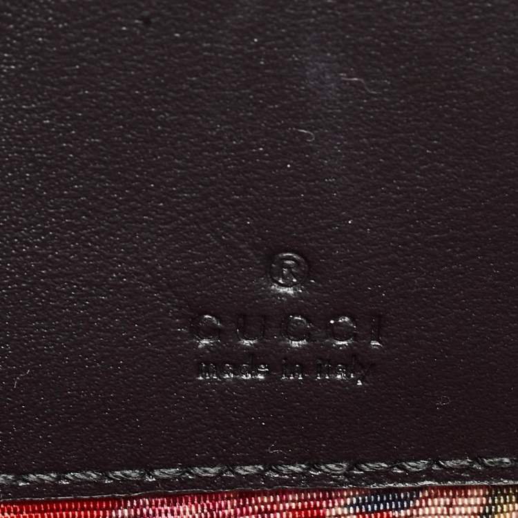 Pre Owned Gucci Black/Yellow Patent Leather and Rubber Game Patch Wristlet Clutch