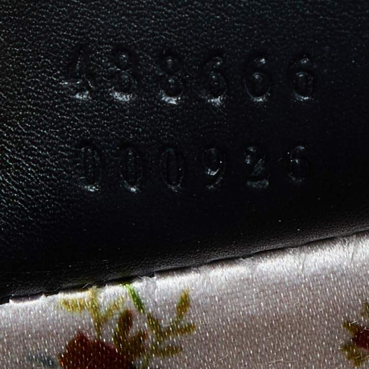 Pre Owned Gucci Black Leather Medium Thiara Lisse Cornice Crystal Bamboo Top Handle Bag