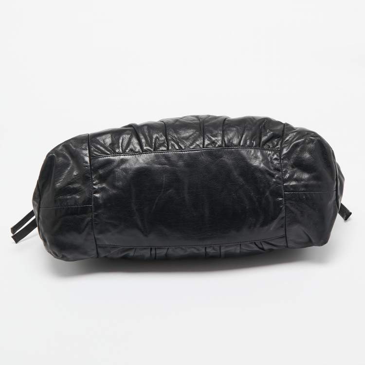 Pre Owned Gucci Black Leather Hysteria Tote