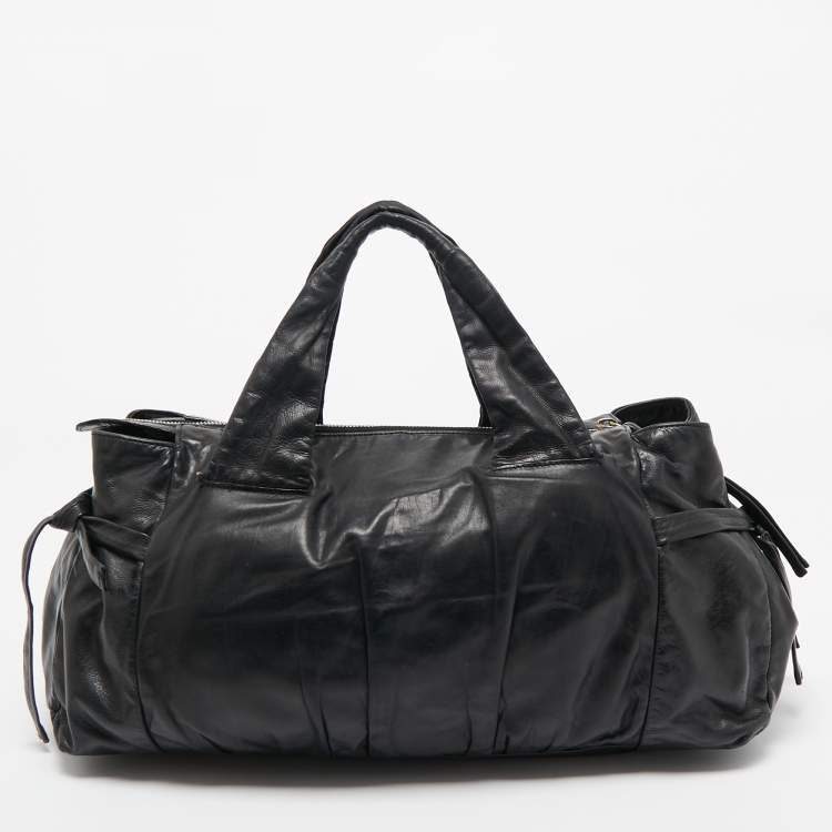 Pre Owned Gucci Black Leather Hysteria Tote