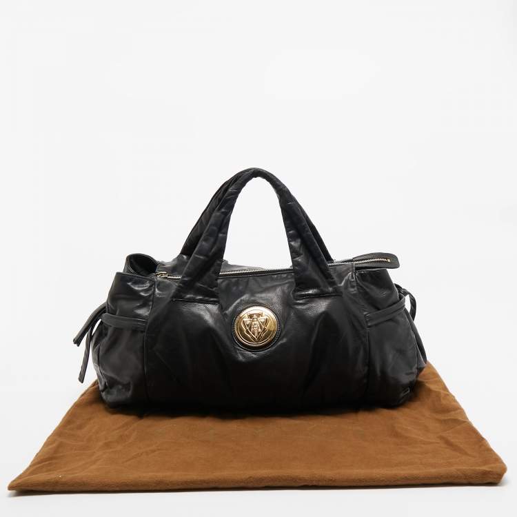 Pre Owned Gucci Black Leather Hysteria Tote