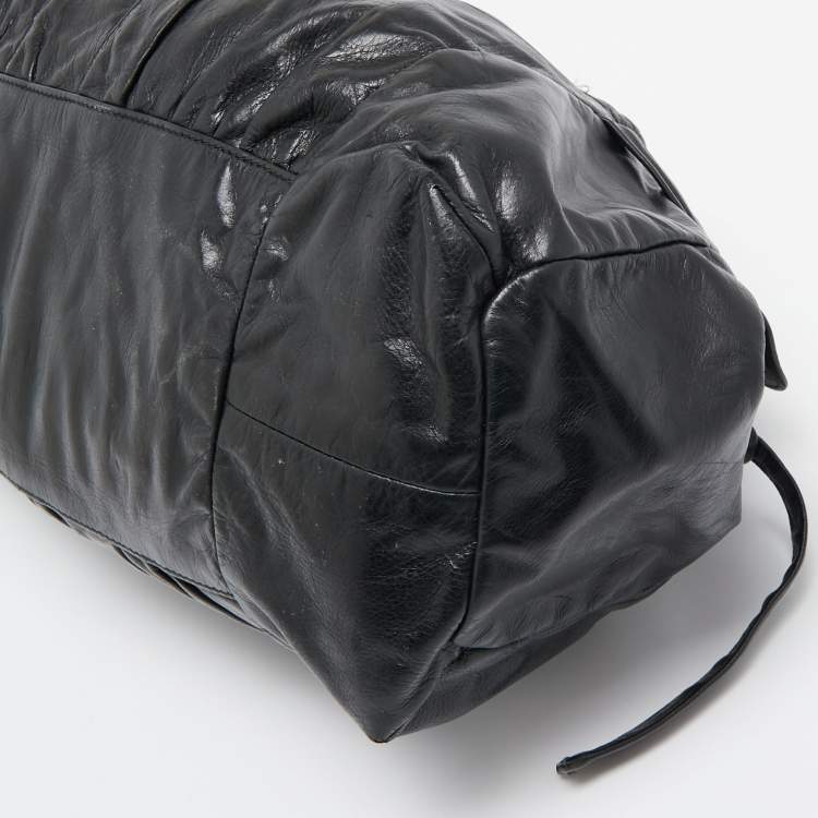 Pre Owned Gucci Black Leather Hysteria Tote