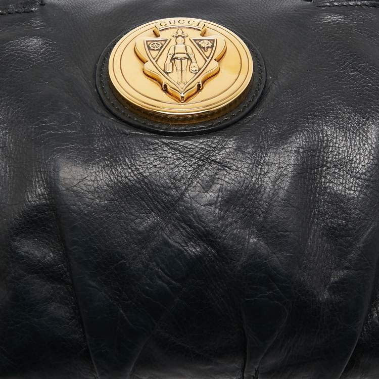 Pre Owned Gucci Black Leather Hysteria Tote