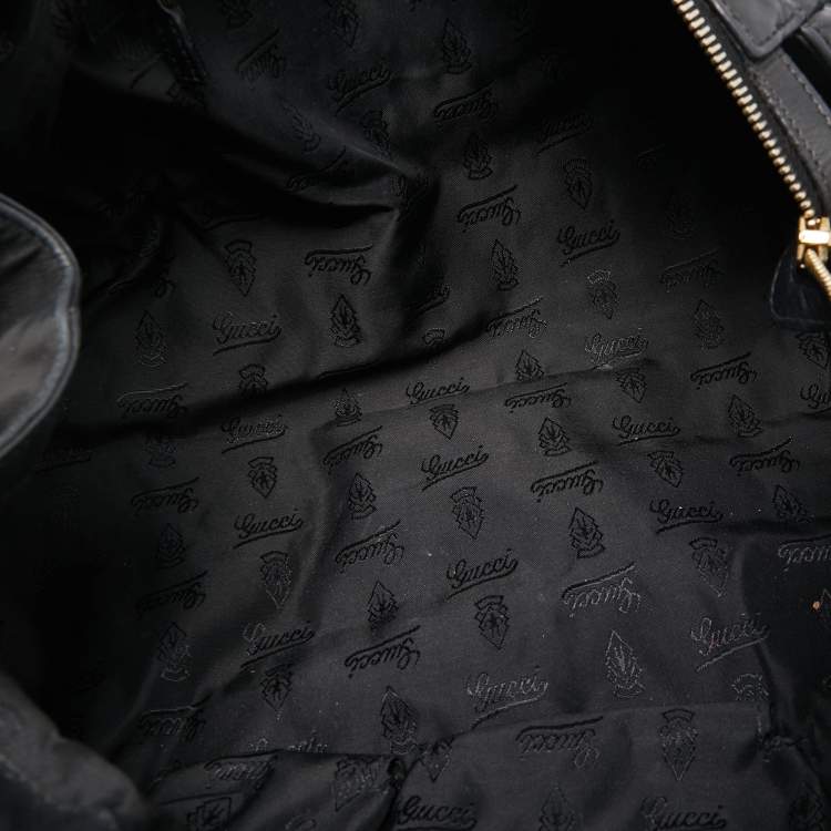 Pre Owned Gucci Black Leather Hysteria Tote