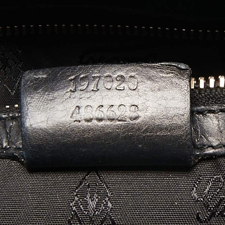 Pre Owned Gucci Black Leather Hysteria Tote