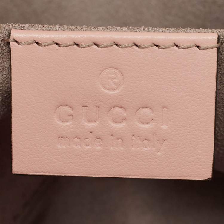 Pre Owned Gucci Pink Matelasse Leather Mini GG Marmont Shoulder Bag