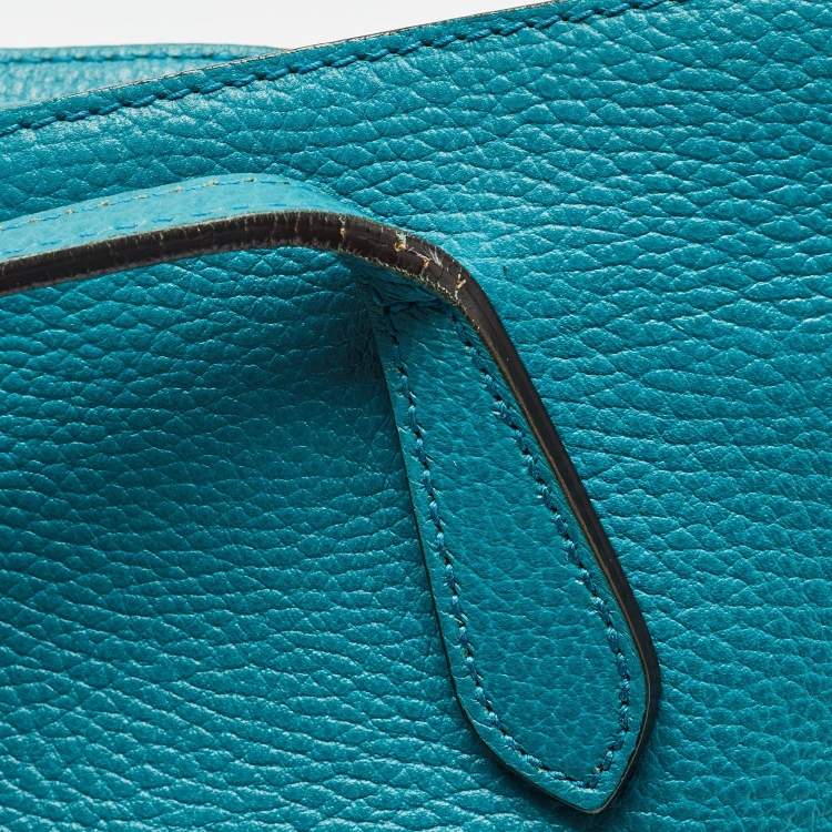 Pre Owned Gucci Green Leather Medium Swing Tote