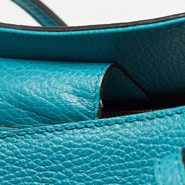 Pre Owned Gucci Green Leather Medium Swing Tote