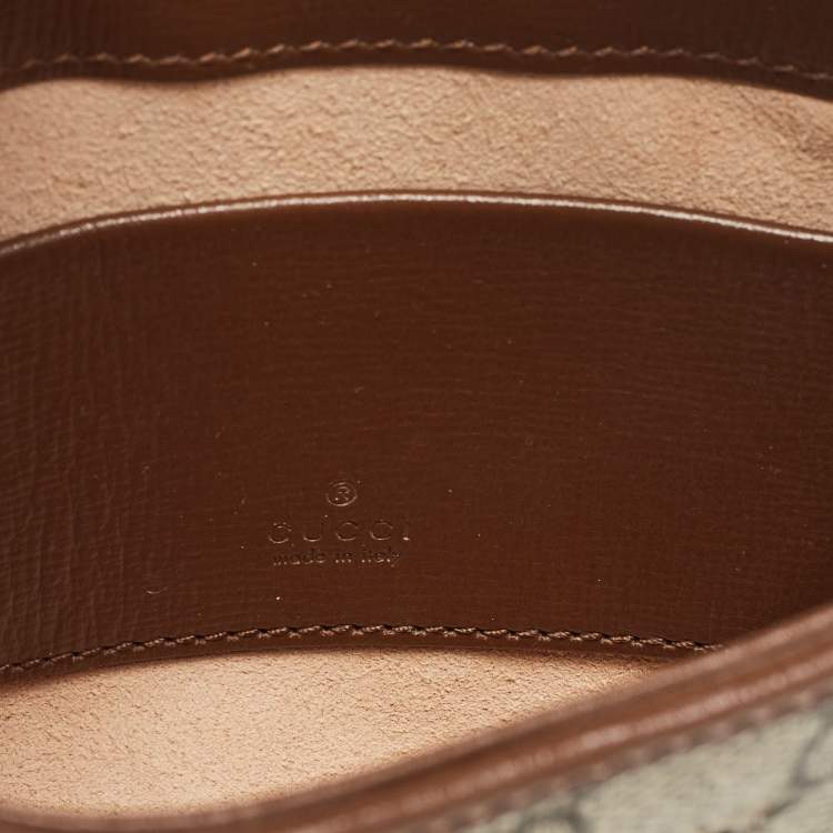 Pre Owned Gucci Beige/Tan GG Supreme Canvas and Leather Mini 1961 Jackie Shoulder Bag