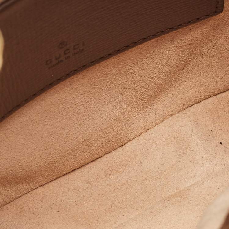 Pre Owned Gucci Beige/Tan GG Supreme Canvas and Leather Mini 1961 Jackie Shoulder Bag
