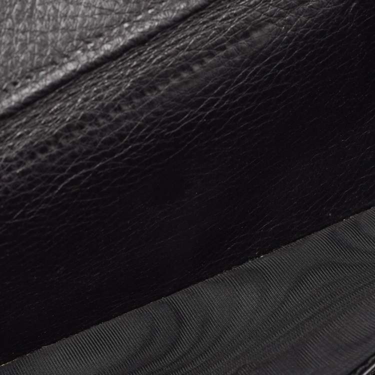 Pre Owned Gucci Black Guccissima Leather Continental Wallet