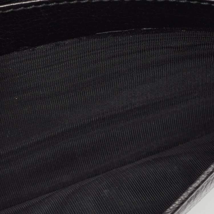 Pre Owned Gucci Black Guccissima Leather Continental Wallet