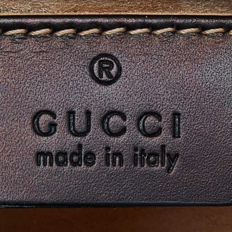Pre Owned Gucci Black Leather Mini Web Chain Sylvie Top Handle Bag