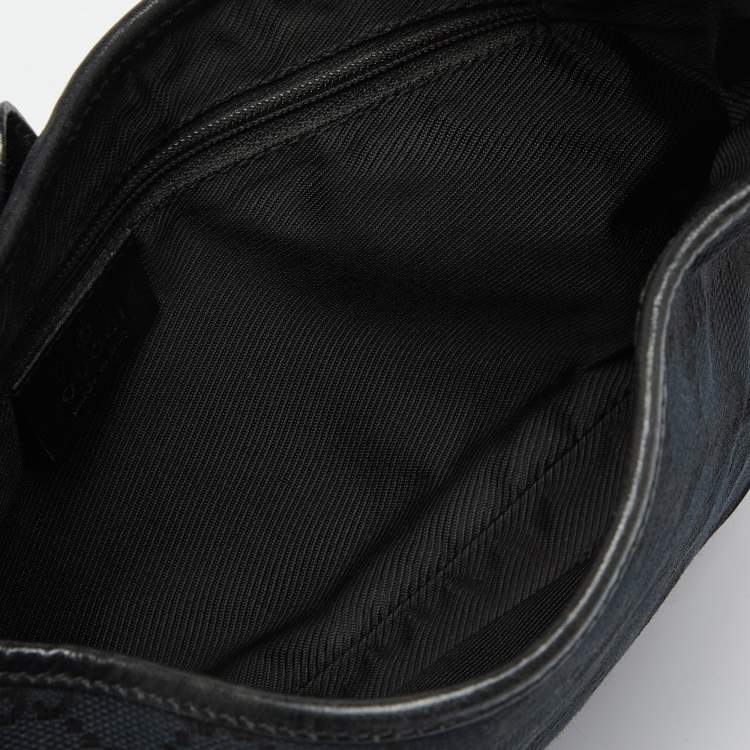 مملوكة مسبقًا Gucci Black GG Canvas and Leather Small Jackie O Hobo