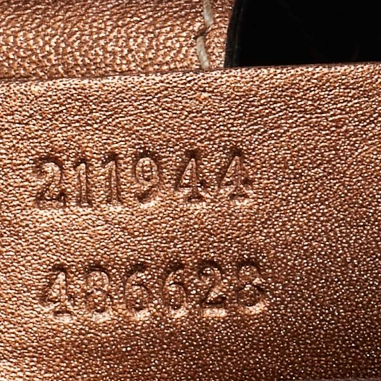 مملوكة مسبقًا Gucci Bronze/Beige GG Canvas and Leather Medium Sukey Tote