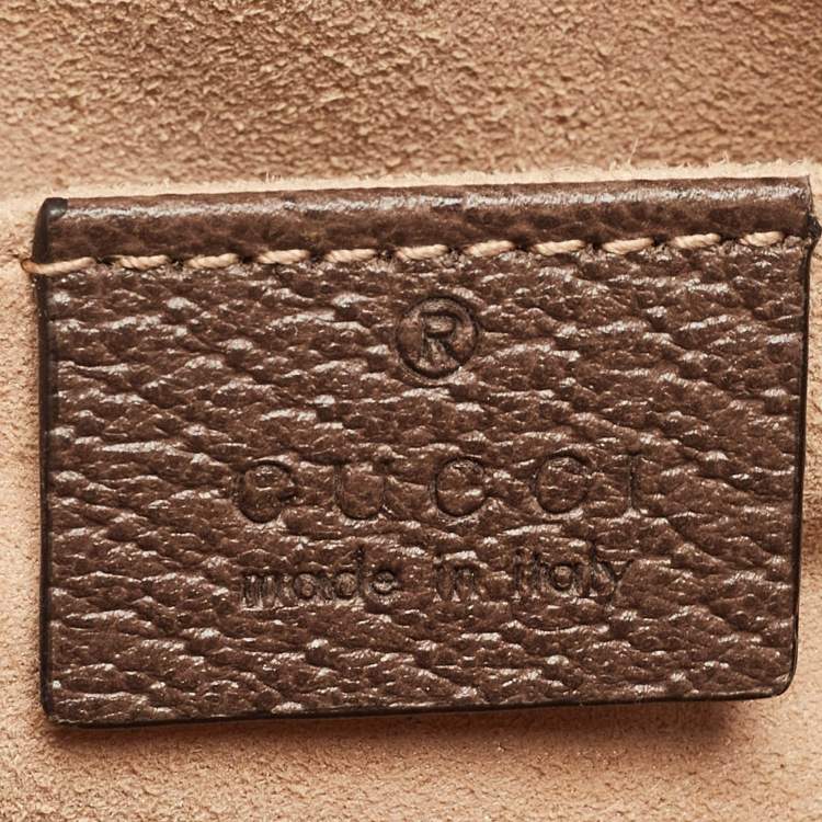 Pre Owned Gucci Beige/Brown GG Supreme Canvas and Leather Mini Ophidia Crossbody Bag