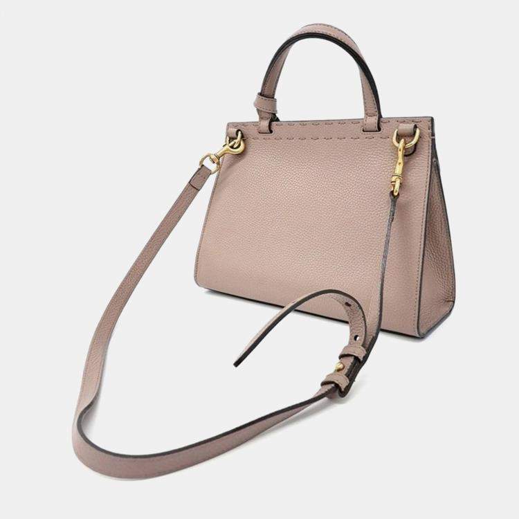 Pre Owned Gucci Beige Leather GG Marmont mini shoulder bag 
