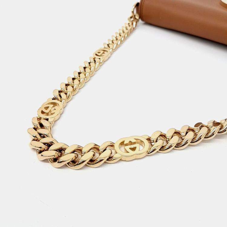 Pre Owned Gucci Brown Leather Blondie Shoulder Bag