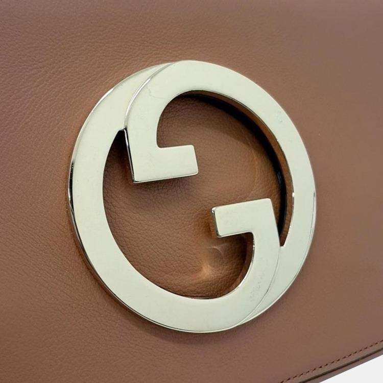 Pre Owned Gucci Brown Leather Blondie Shoulder Bag