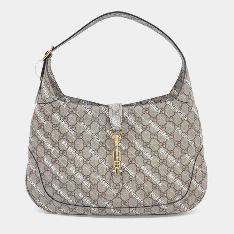 Gucci x Balenciaga Beige GG Supreme Hacker Project Jackie 1961 Medium Hobo Bag Gucci The Luxury Closet