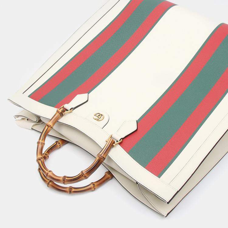 Pre Owned Gucci White Diana Maxi Tote Bag