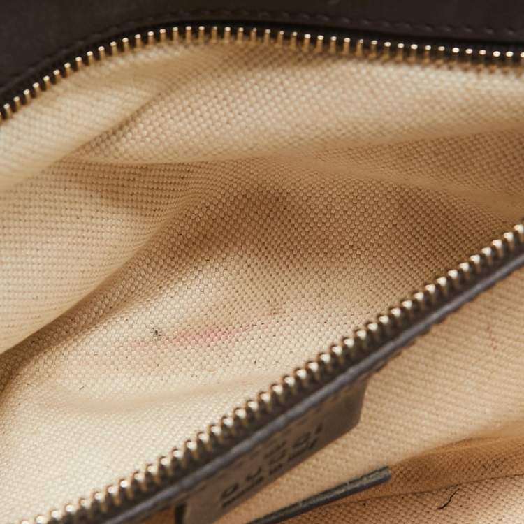 Pre Owned Gucci Cream Python Medium Tassel New Bamboo Top Handle Bag