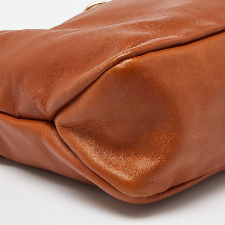 Pre Owned Gucci Brown Leather Medium Horsebit Hobo
